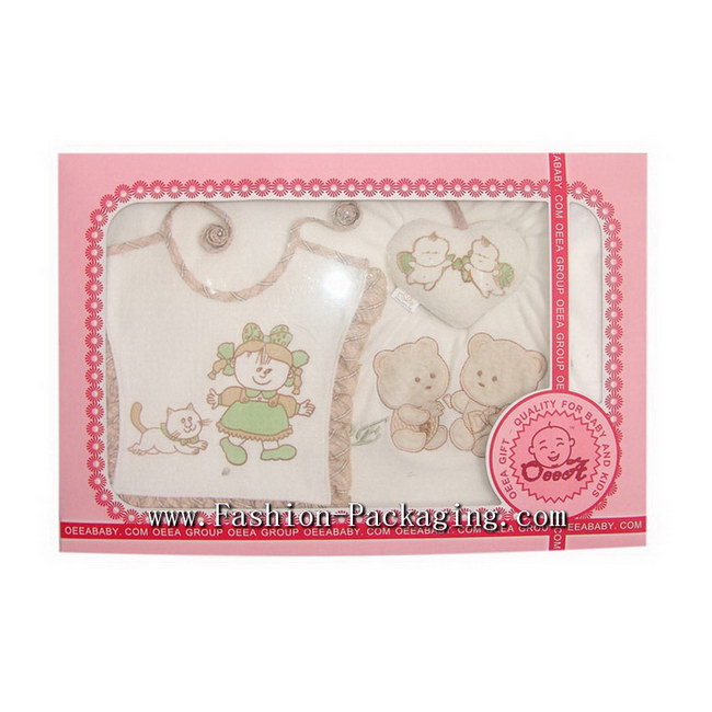 paper cardboard box with window for baby clothing packaging