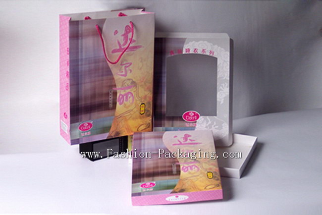 Custom Paper Box with match Paper Bag for Lingerie Packaging