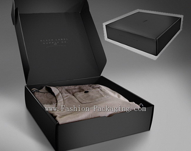 Classical Black Packaging Box with Name/Brand for Men's apparel line