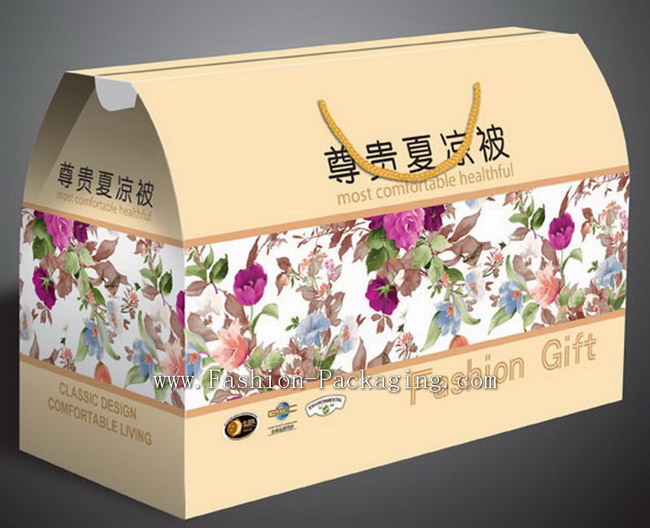 Custom white corrugated board paper quilt packaging box