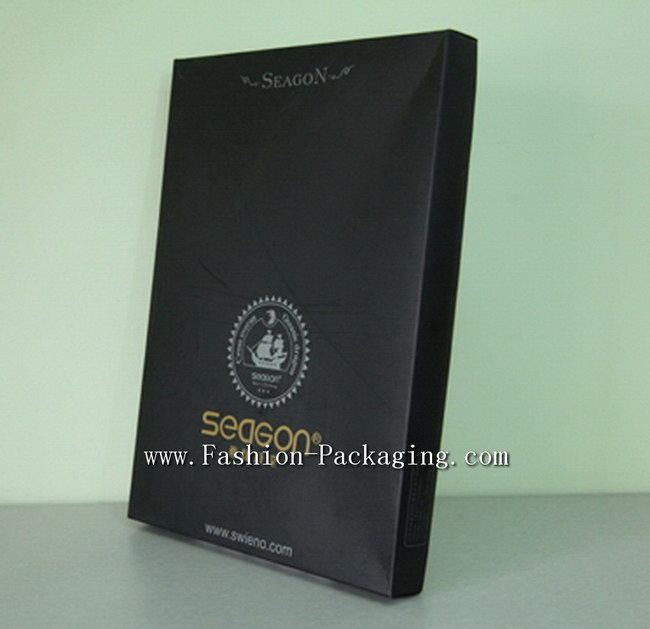 High End Black Paper Folding Apparel Boxes with custom brand for Shirt