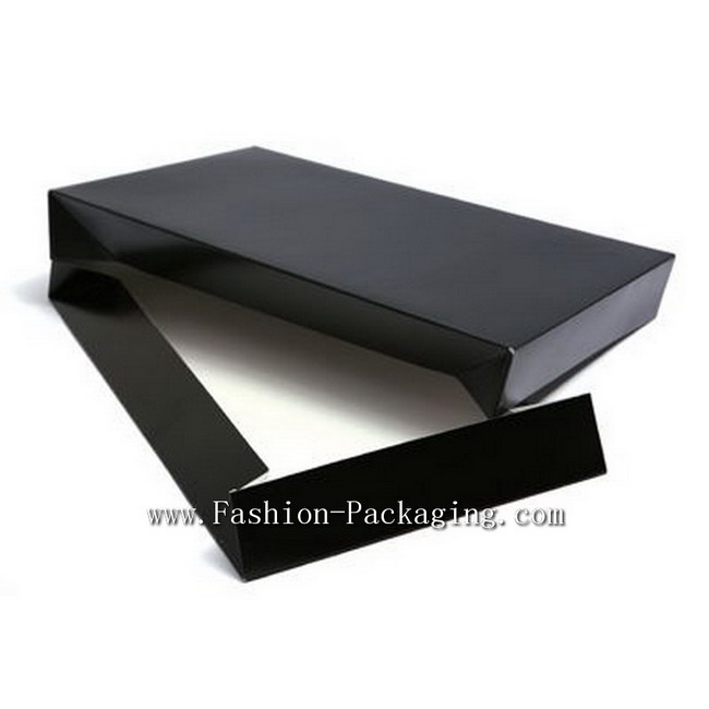 Black High Glossy Colored Apparel Box (2 piece)