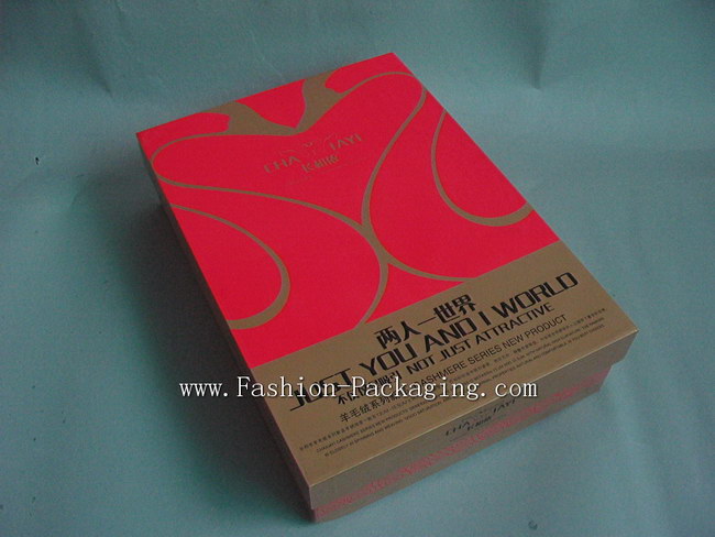 customized cardboard packaging box for fine apparel(cashmere series apparel)