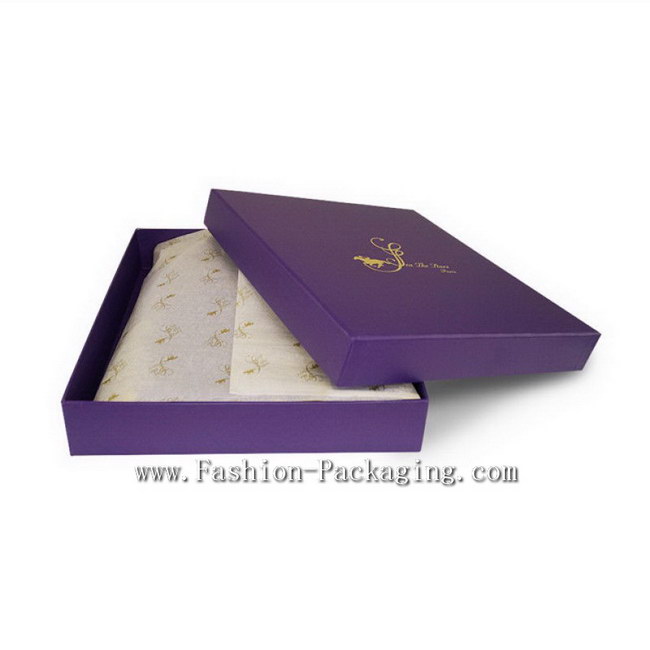 Luxury Apparel Box with branded tissue paper