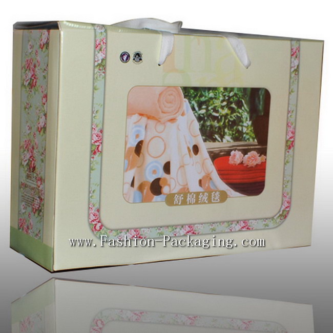 Packaging Box with ribbon handle for Blanket