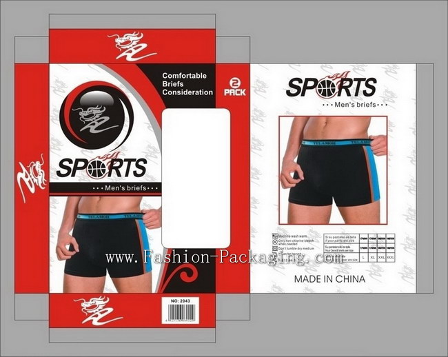 Custom Man sport underwear box design