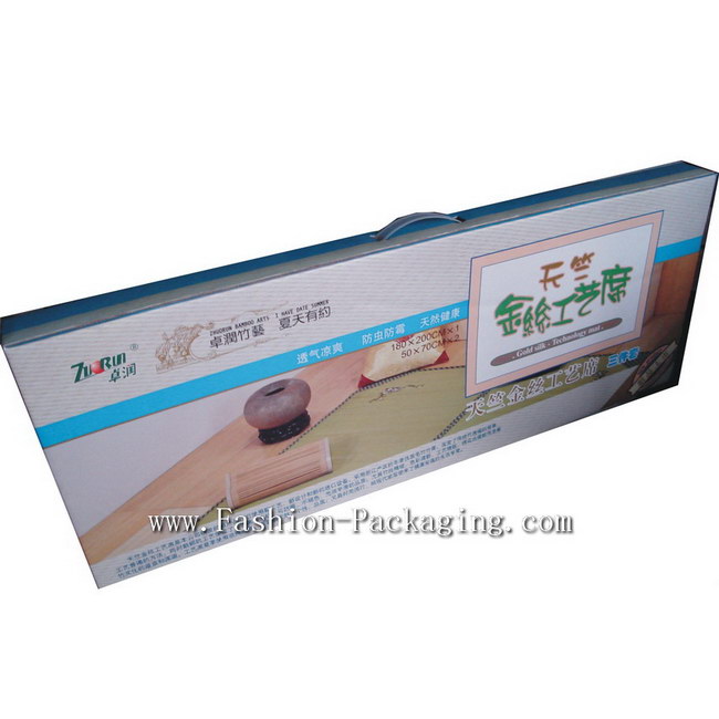 straw mat packaging box with window and handle