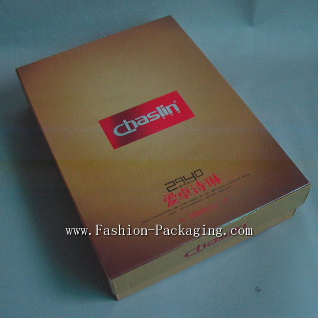 Rigid Apparel Box with Shiny Red Hot Stamped Logo