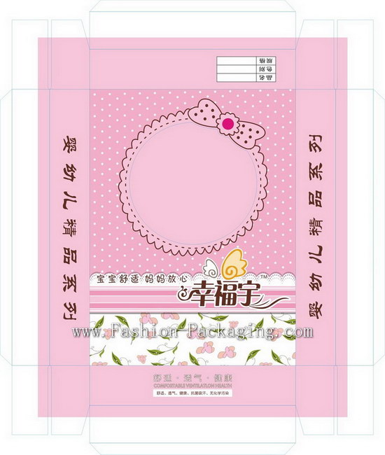 Custom Pink artwork Design for Baby Clothing Box