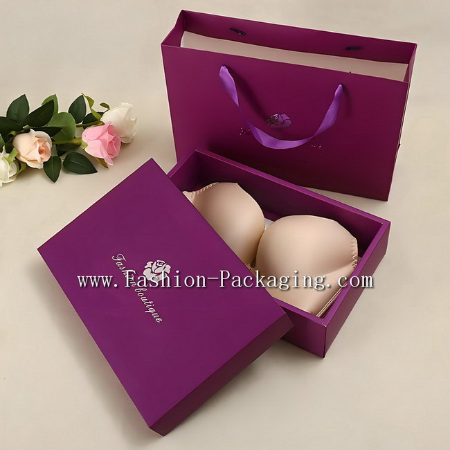 Nice Lingerie Packaging Box for bra with Match Shopping Bag