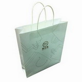 White Kraft Paper Shopping Bag with custom Logo