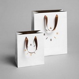 Paper Shopping Bag with ribbon handle