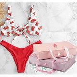 Portable Folding Box with Handle with strawberry design for Bikini,swimwear,swimsuit