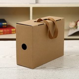 Fancy customized kraft shoe packaging box with handle